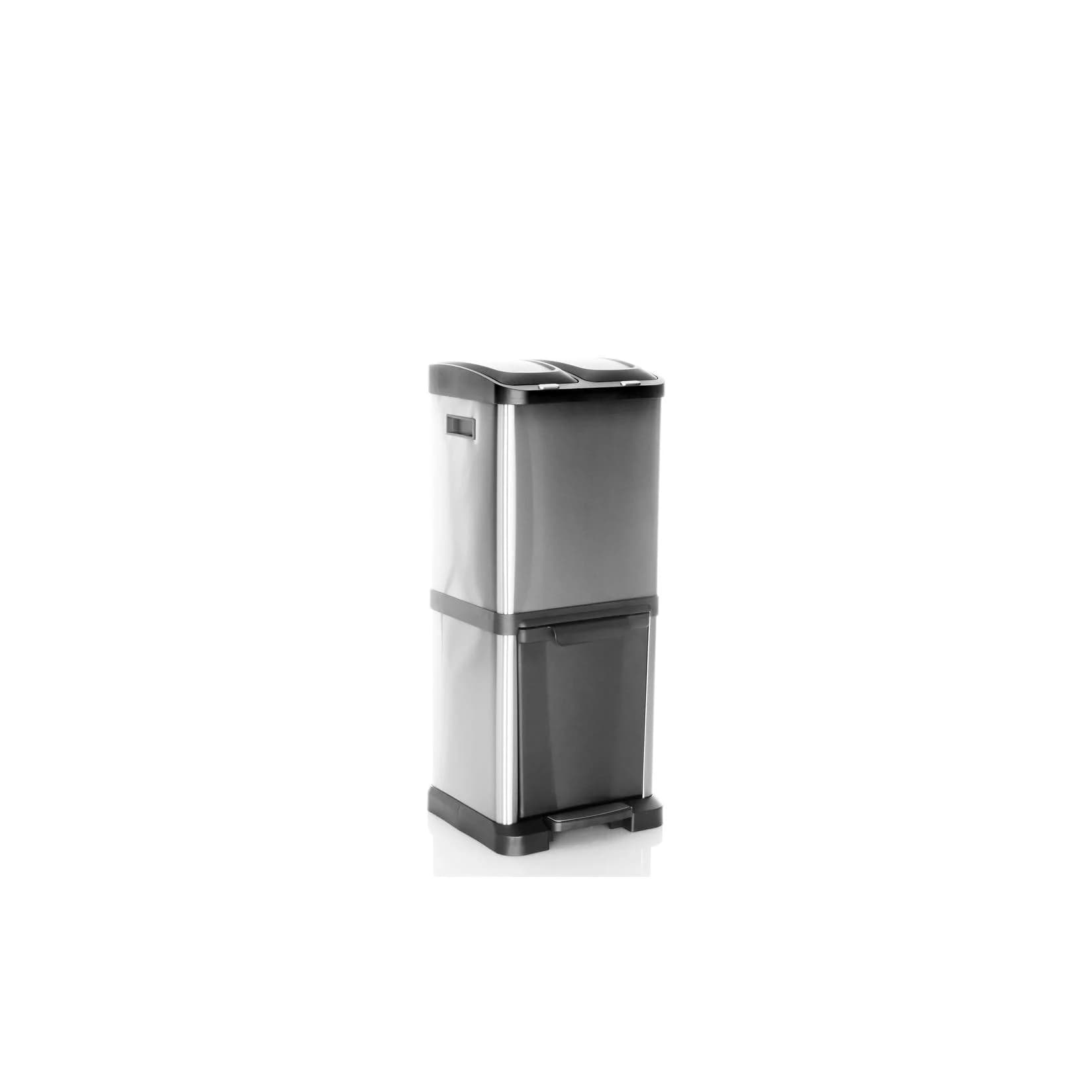 hjh OFFICE Mülleimer CLEAN VII Edelstahl Silber
