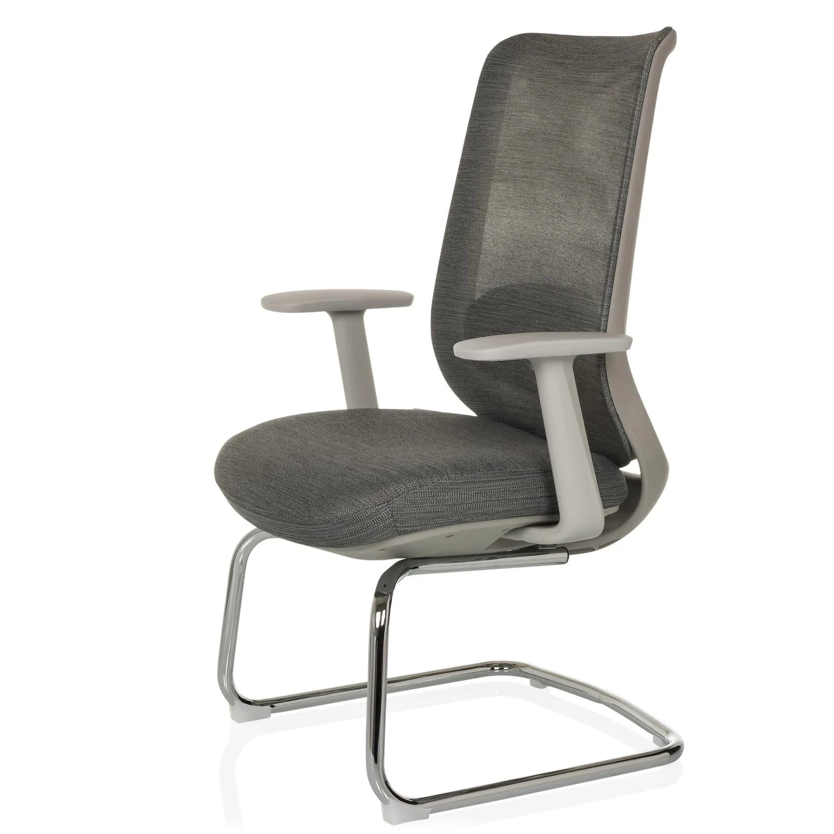 hjh OFFICE Freischwinger MILESTON V Stoff/Netzstoff mit Armlehnen