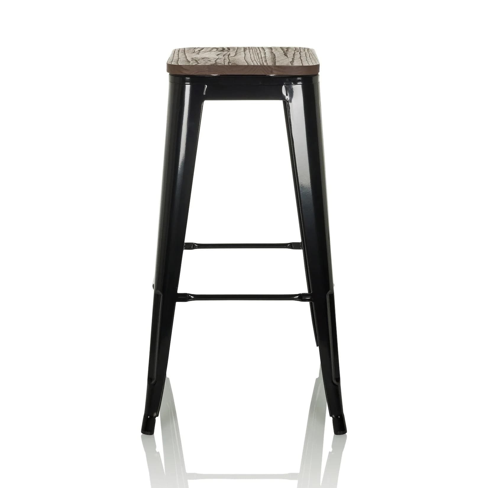 hjh OFFICE Barhocker VANTAGGIO HIGH WS Stahl Ulmenholz ohne Armlehnen