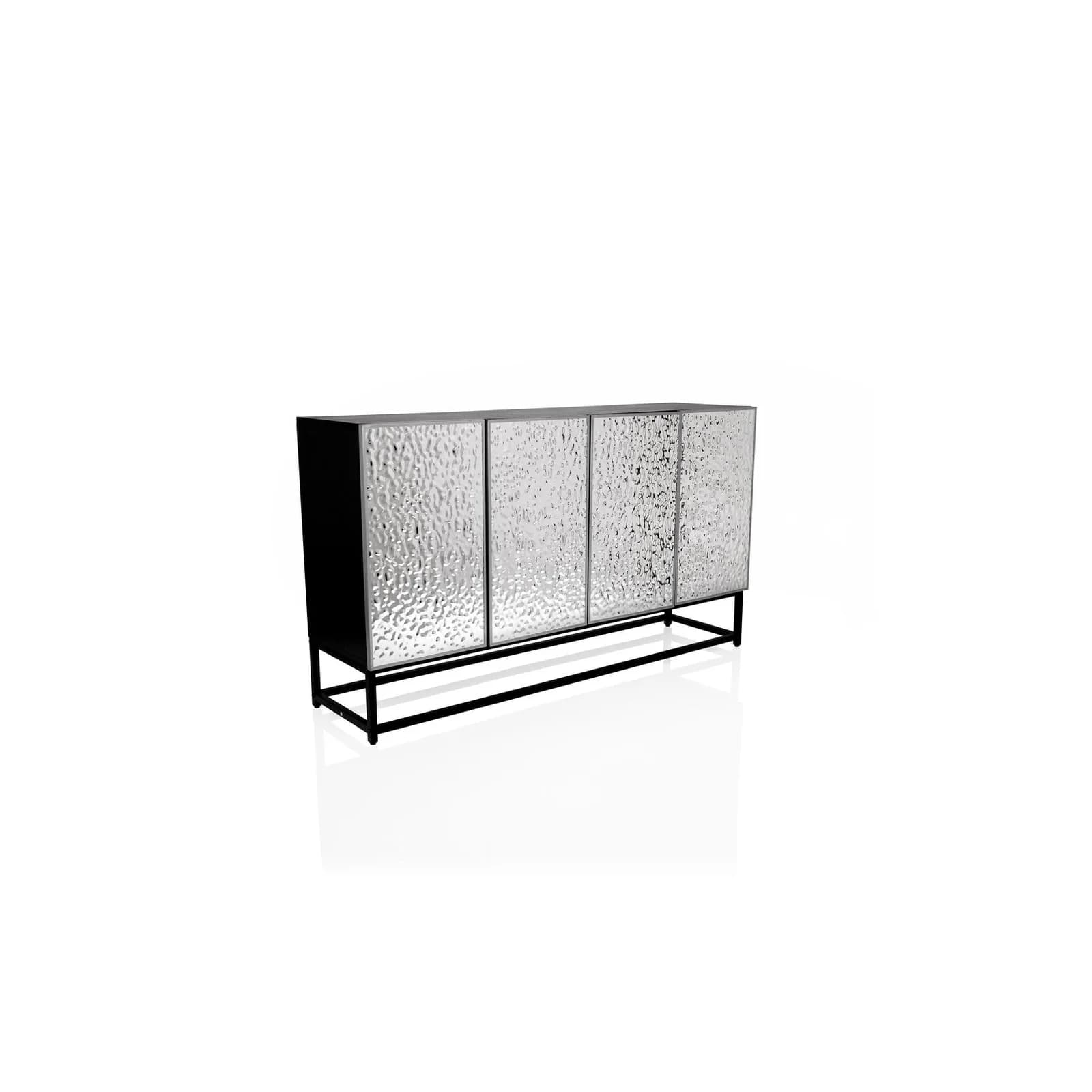 hjh LIVING Kommode METALLIO MDF laminiert silber Metallic
