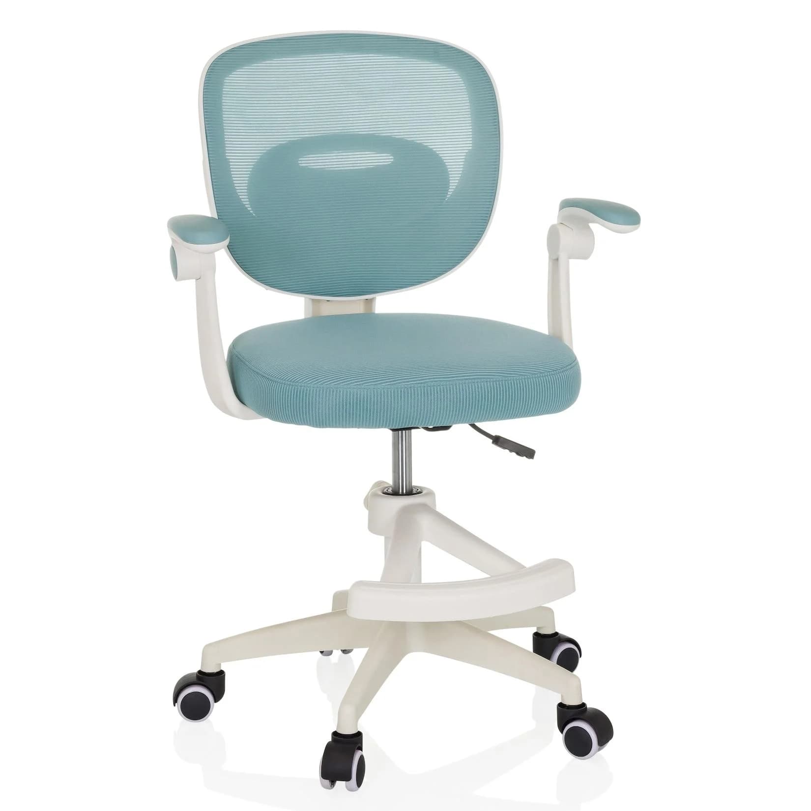 hjh OFFICE Kinderdrehstuhl KIDDY SMART Stoff/Netzstoff abklappbare Armlehnen