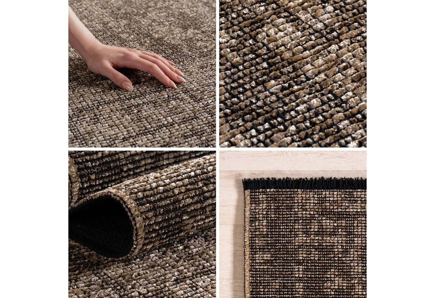 Carpettex Veloursteppich Boho Design Baumwolle