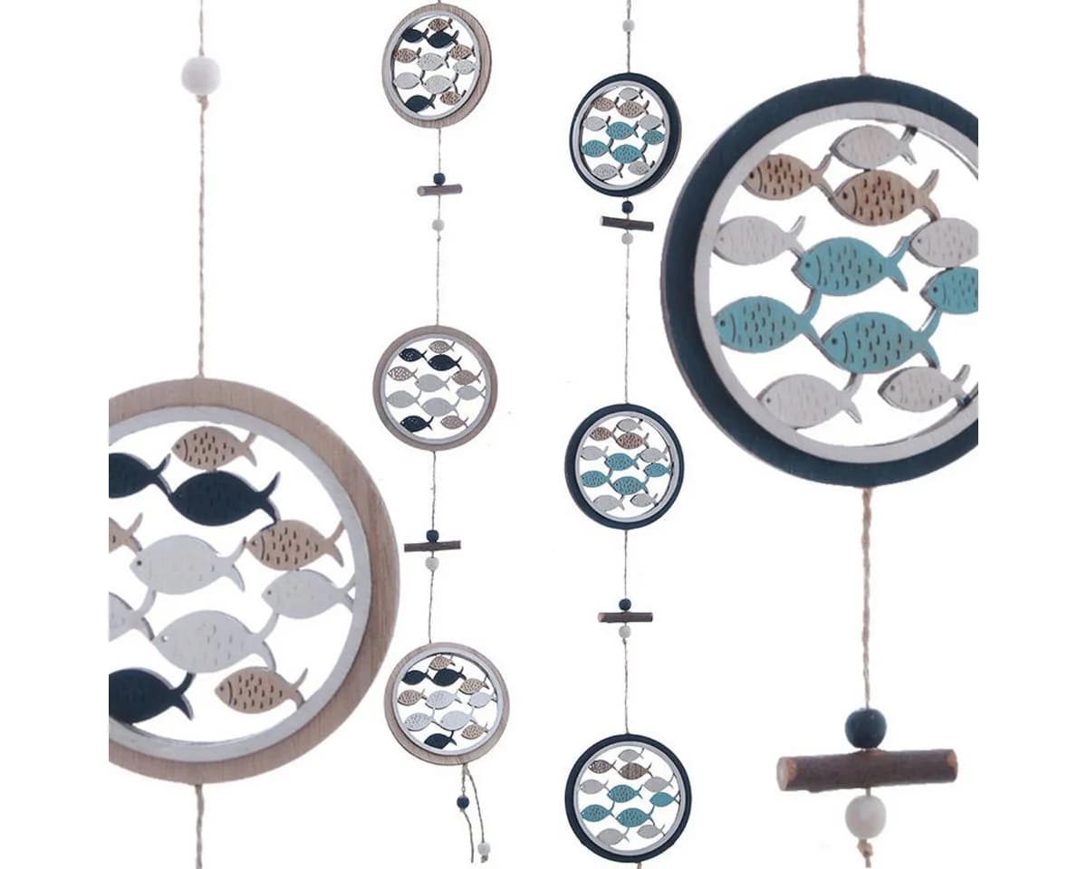 finehomegarden Dekofigur Hänger Fische Holz Maritim 2er Set