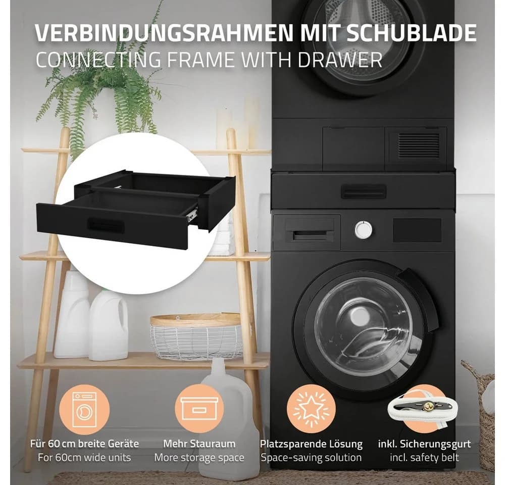ML-DESIGN Zwischenbaurahmen mit Schublade Schwarz