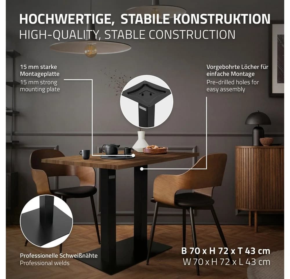 ML-DESIGN Tischgestell Schwarz Industrial Doppel-Tischuntergestell