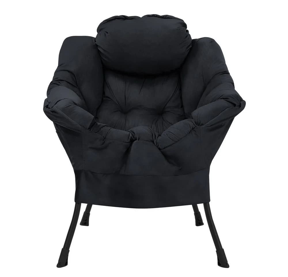 ML-DESIGN Loungesessel Schwarz mit Kopfkissen und Seitentasche