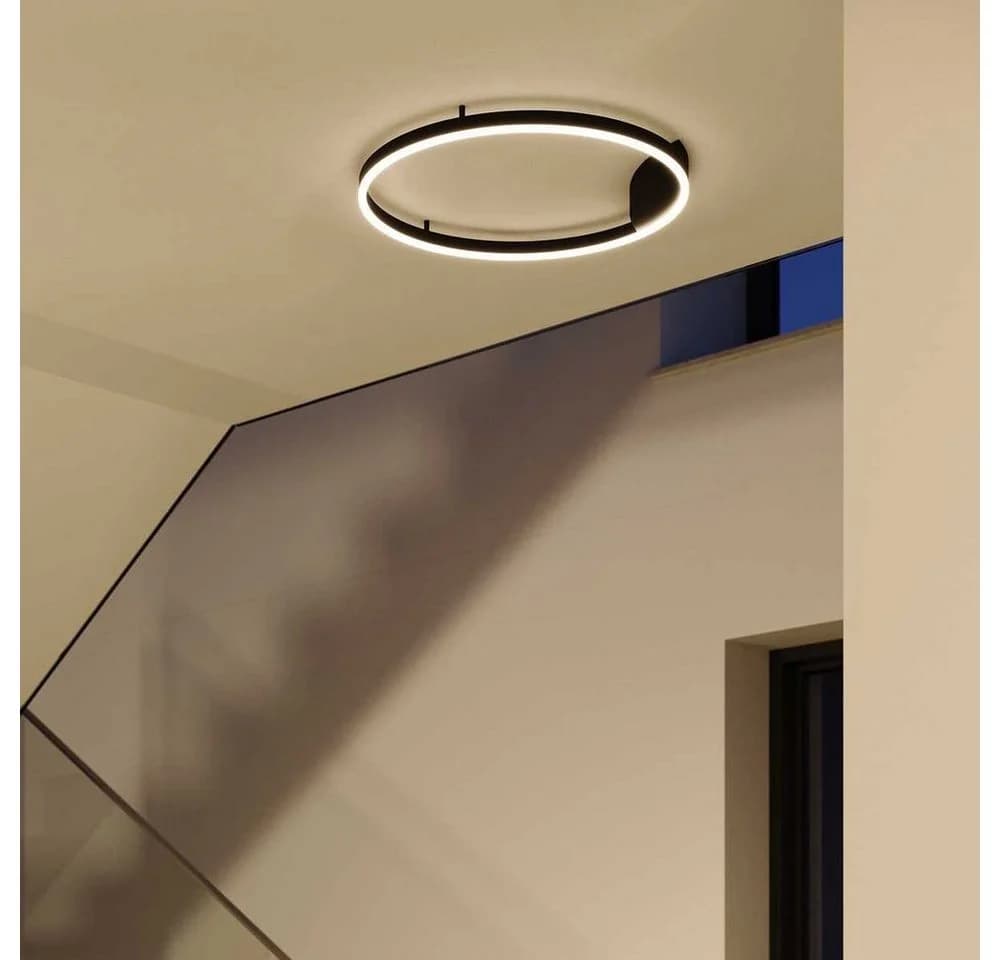 s.luce LED Deckenleuchte Ring Schwarz Dimmbar Modern
