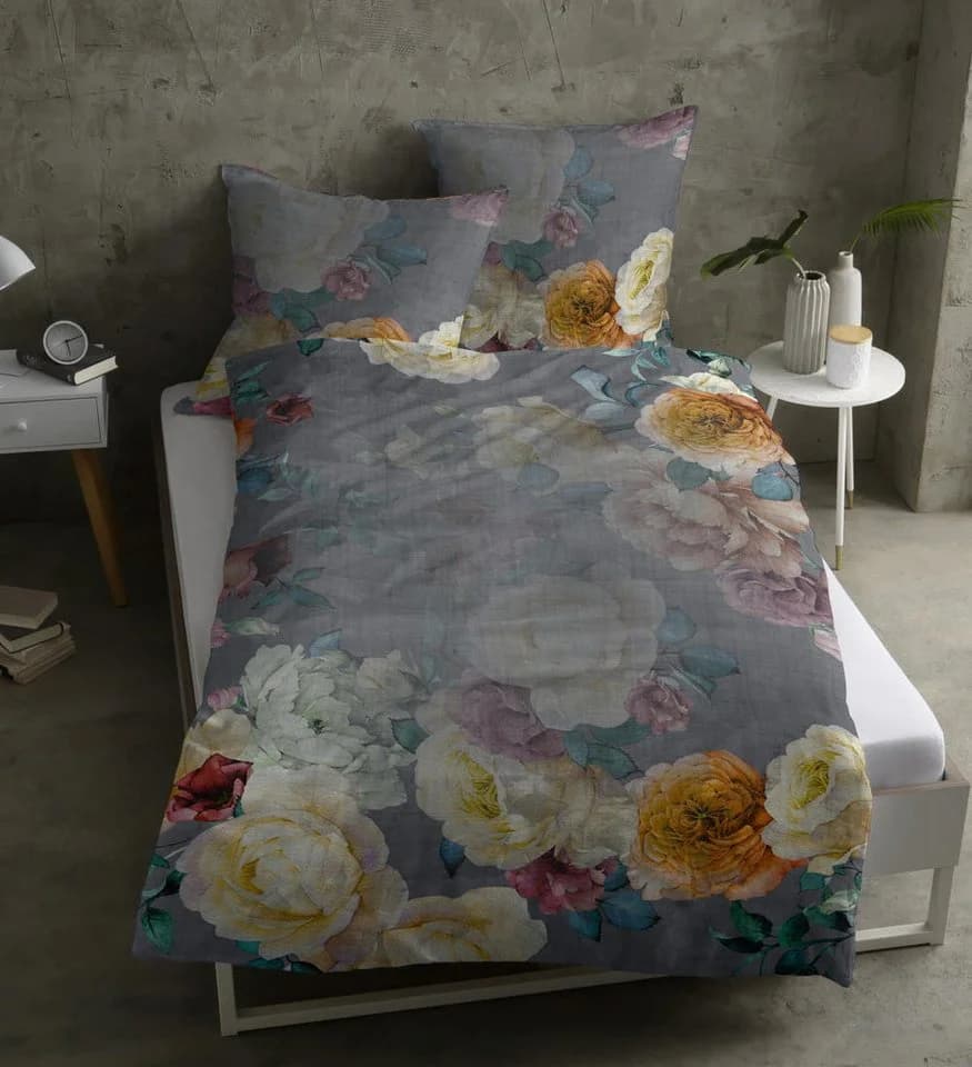 LIVING DREAMS Bettwäsche BaumwollSatin FLOWER PEAKCOCK Blumen