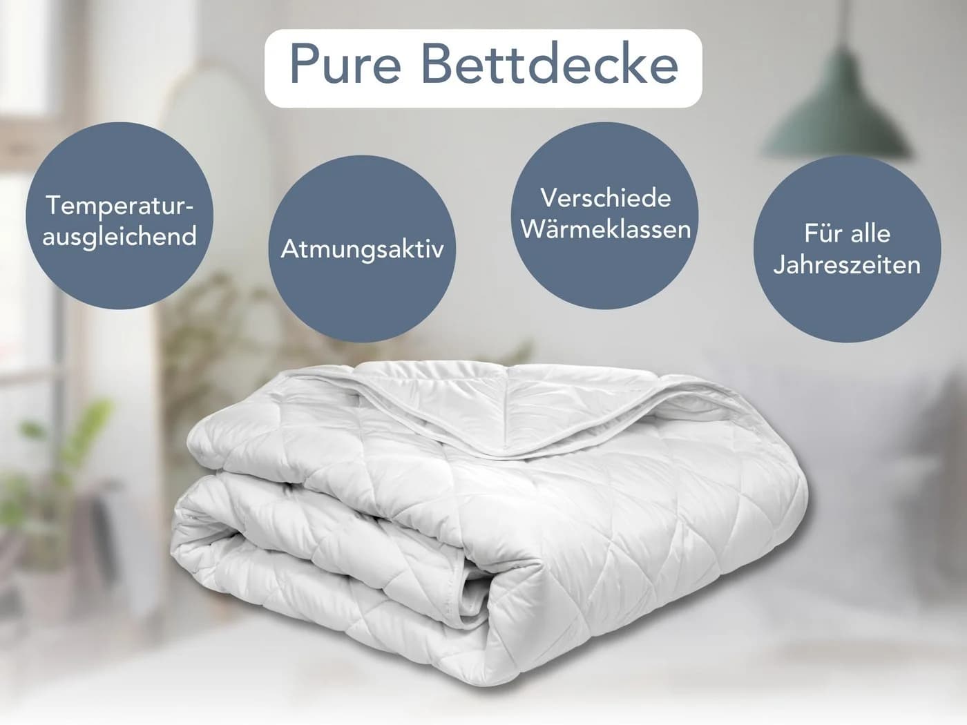 XDREAM Microfaserbettdecke Pure Weiß 4-Jahreszeiten