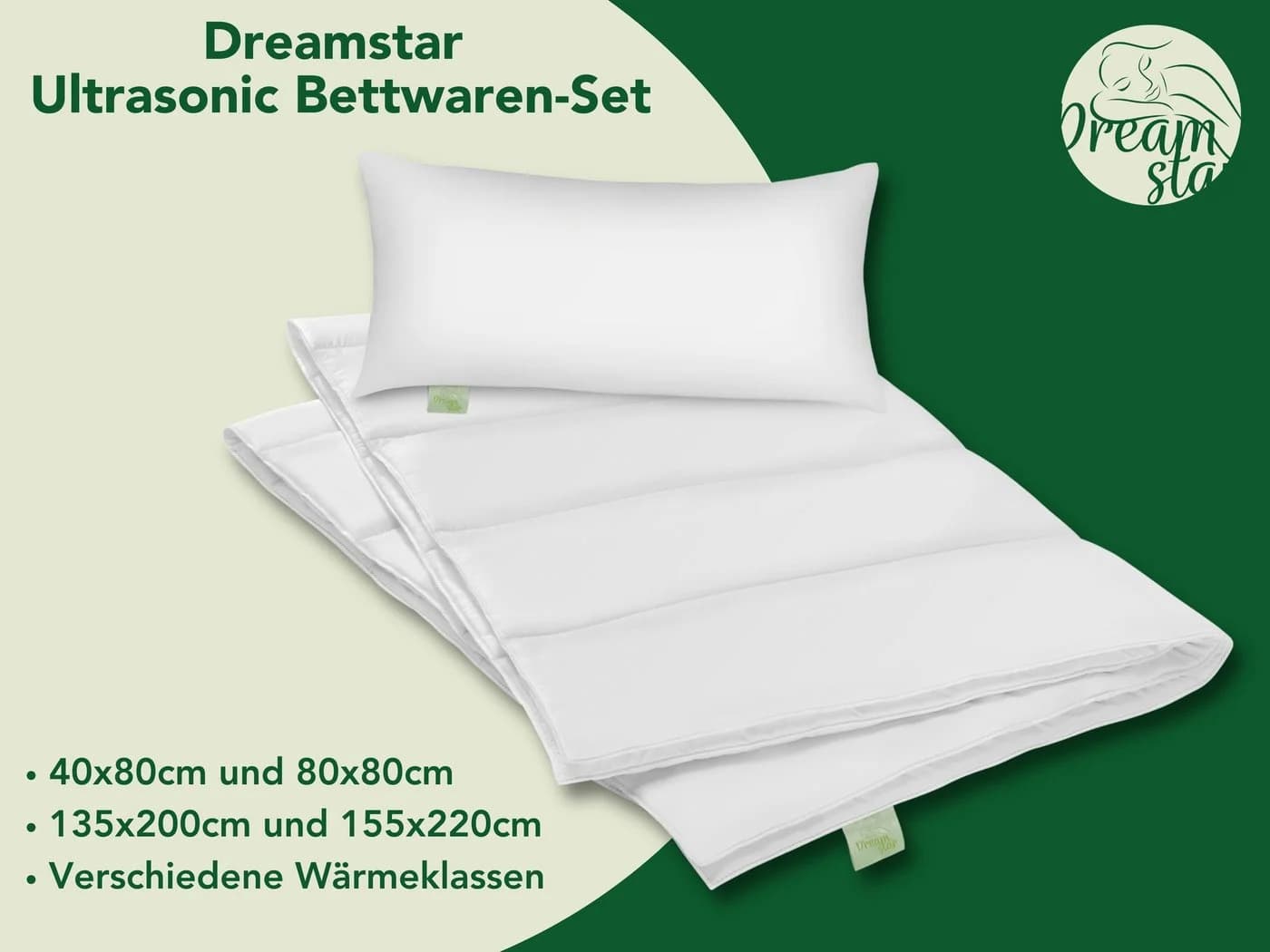 Dreamstar Microfaserbettdecke + Kopfkissen Eco Set