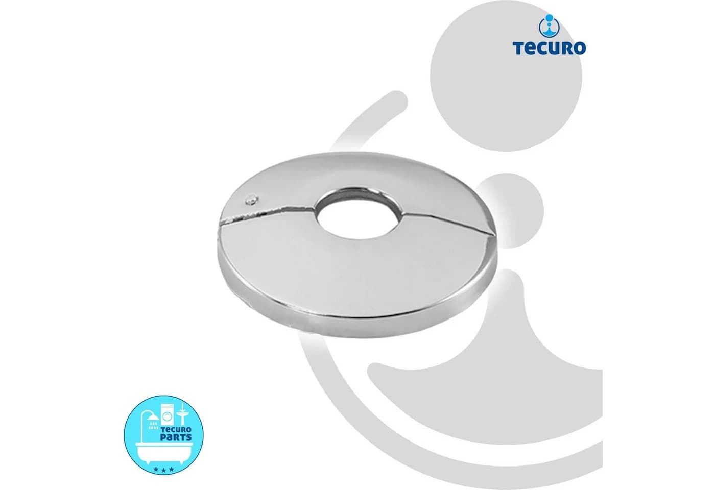 tecuro Badarmatur Scharnierrosette Messing verchromt