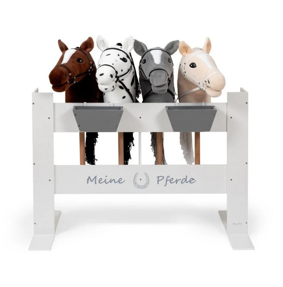 ELLA & PIET® Steckenpferd Hobby Horse Ständer FENCY aus Holz für 4 Pferde