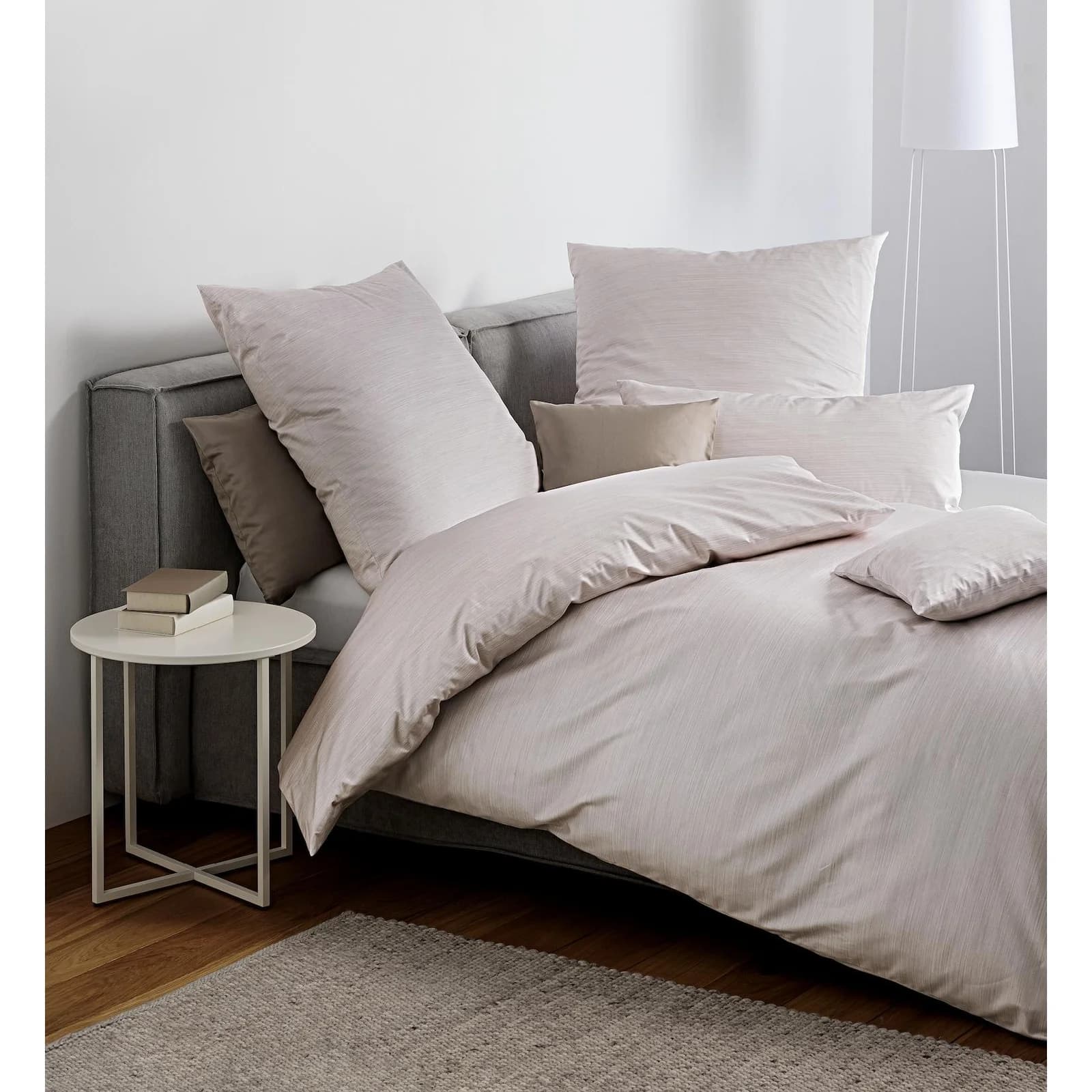 Janine Bettwäsche Carmen S 55126 07 135X200,80x80 Sand Silber Natur