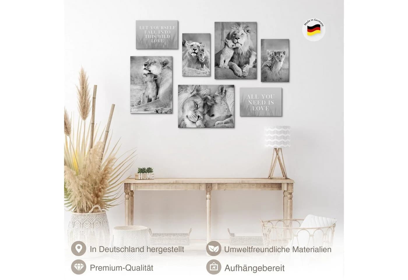 Novart Wandbild Löwen Modernes Motiv