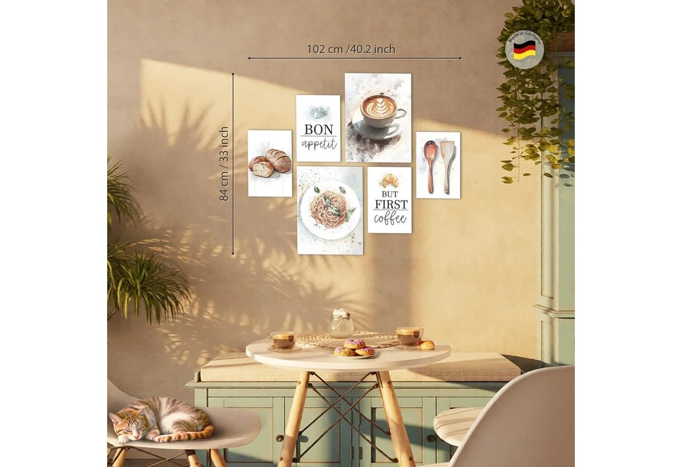 Novart Wandbild Kaffee Braun Weiss Modern Deko