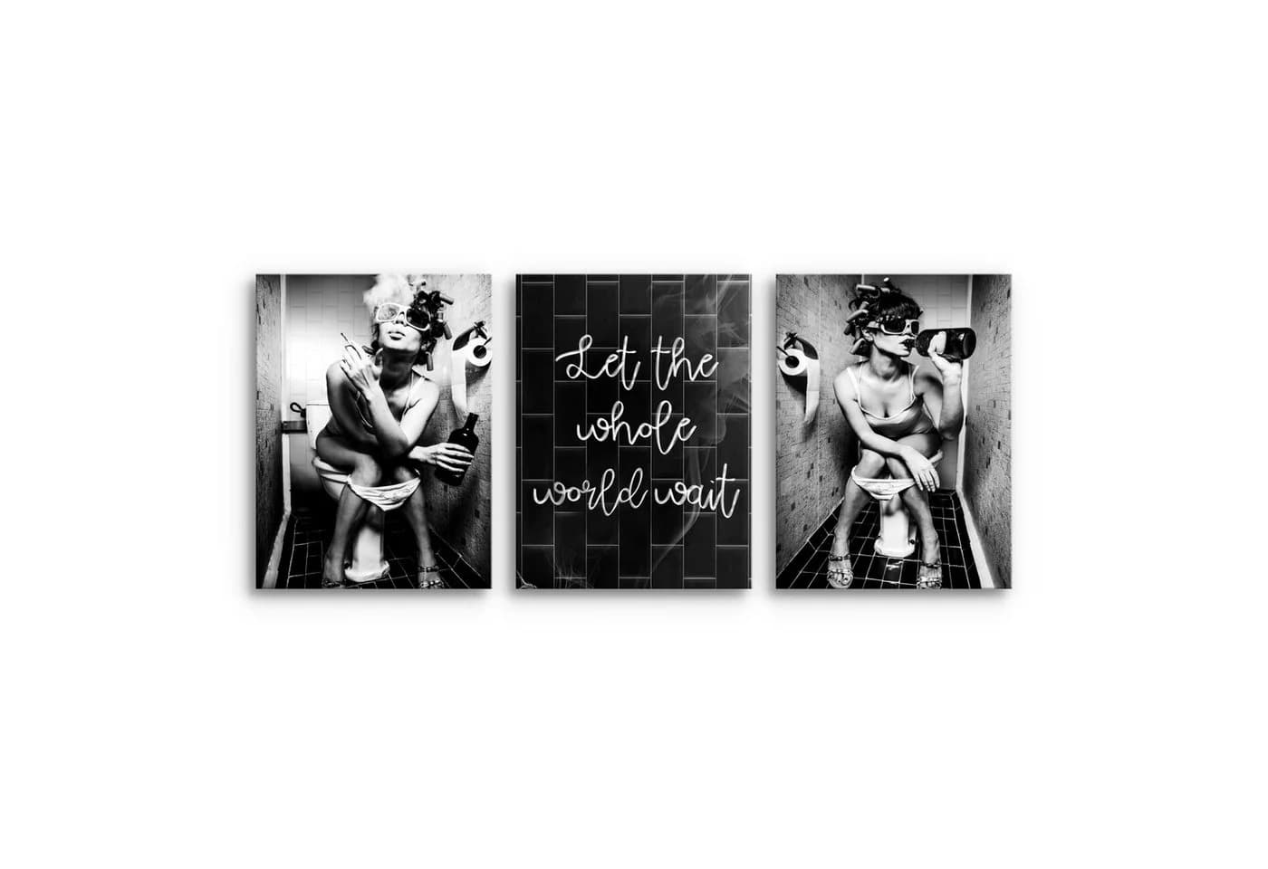 Novart Wandbild Frau im Badezimmer Lustige Toiletten Bilder