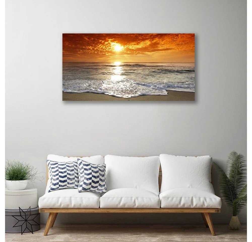 Sonnenuntergang Leinwandbild Wandbild Canvas Groß Aufhängefertig