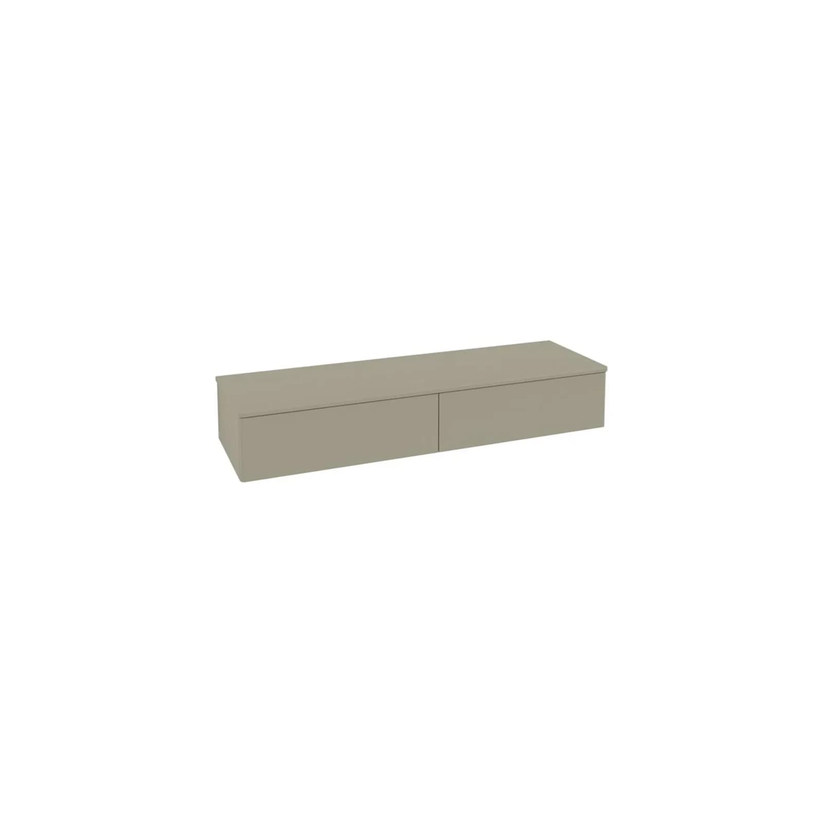 Villeroy und Boch Antao Sideboard mit LED-Beleuchtung, 2 Auszüge, 1600 x 268 x 500 mm, White Matt Lacquer / Warm Walnut