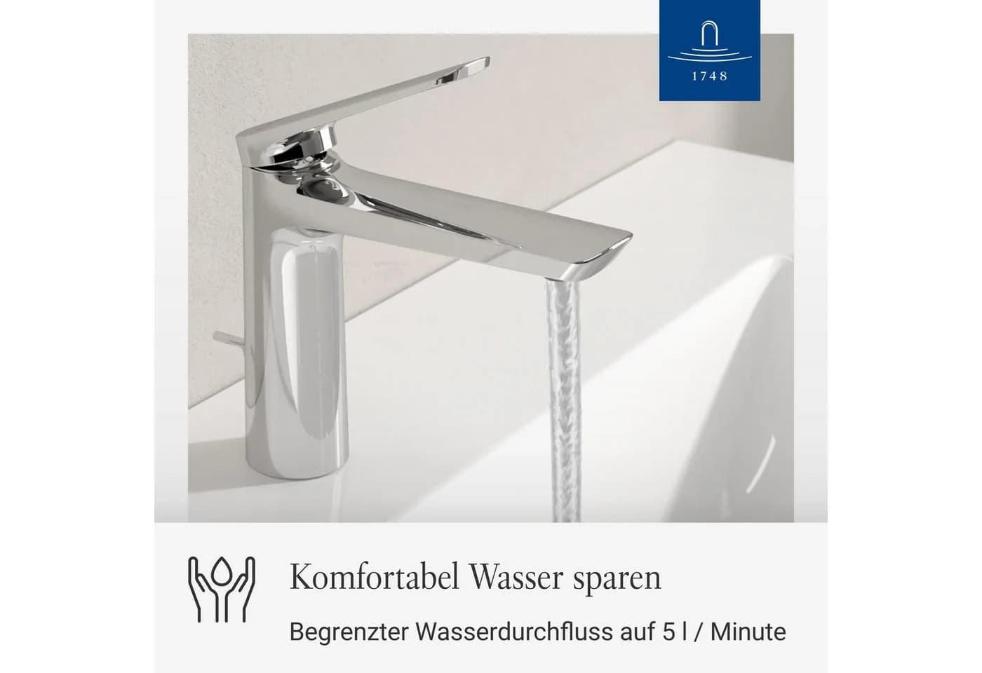 Villeroy & Boch Waschtischarmatur Oasis Chrom mit AquaSmart