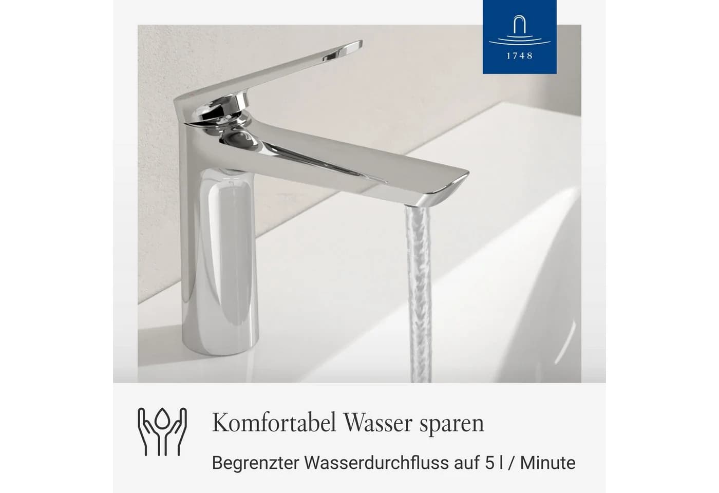 Villeroy & Boch Waschtischarmatur Oasis Chrom Silber