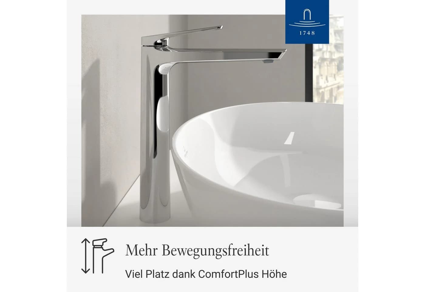 Villeroy & Boch Oasis Waschtischarmatur Silber Chrom mit Keramikkartuche
