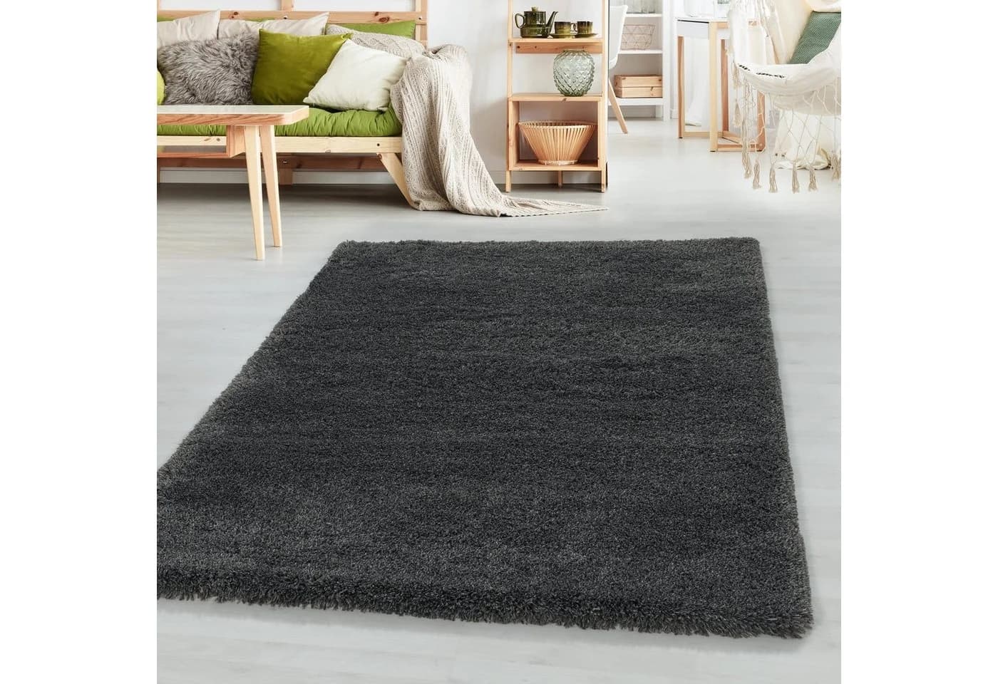 SIMPEX24 Teppich Unicolor Einfarbig Shaggy