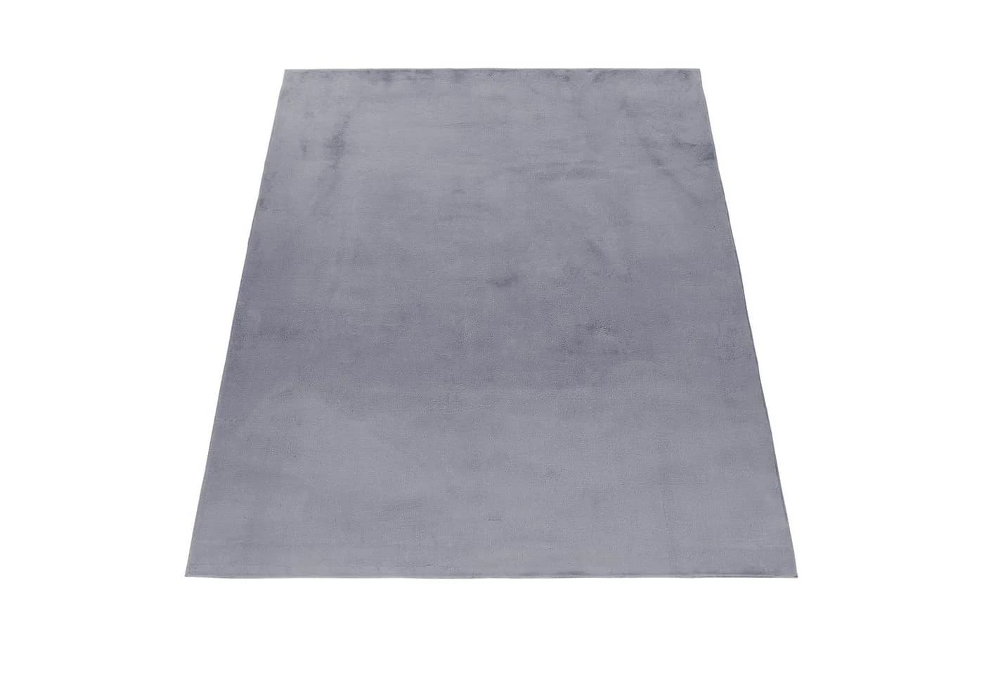 SIMPEX24 Teppich Unicolor Grau Hochflor Modern