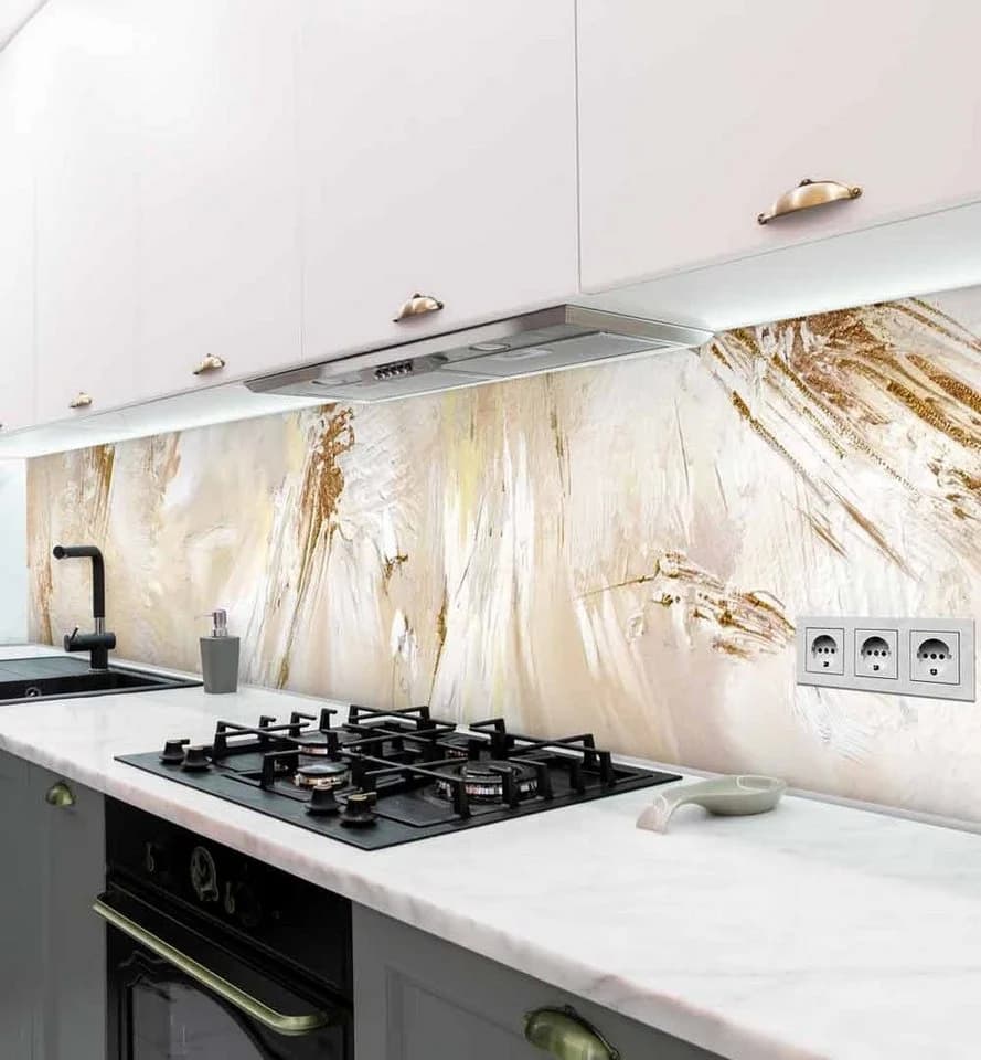 MyMaxxi Küchenrückwand Selbstklebend Abstrakt Bunt Gold