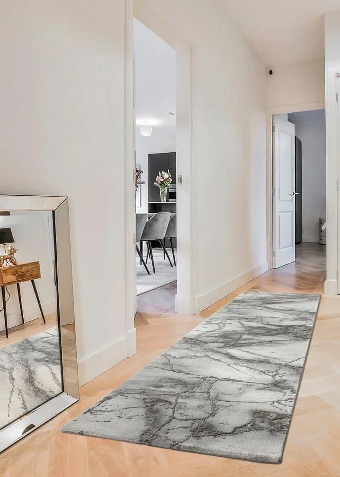 OTTO HOME Läufer Juliet Grau Modernes Marmor-Design Kurzflor