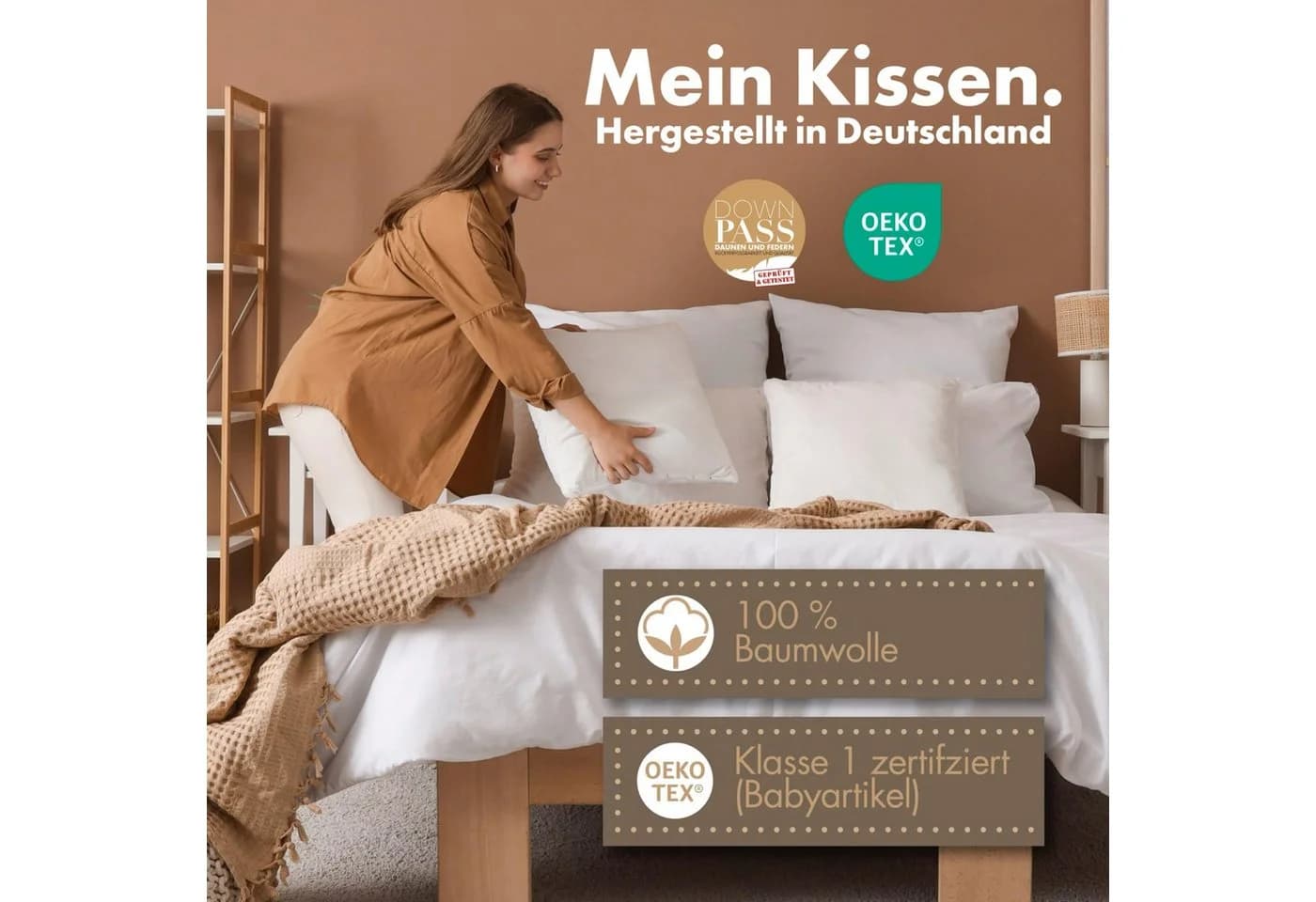 LILENO HOME 3-Kammer-Kopfkissen - Daunen & Federn - Allergiker geeignet