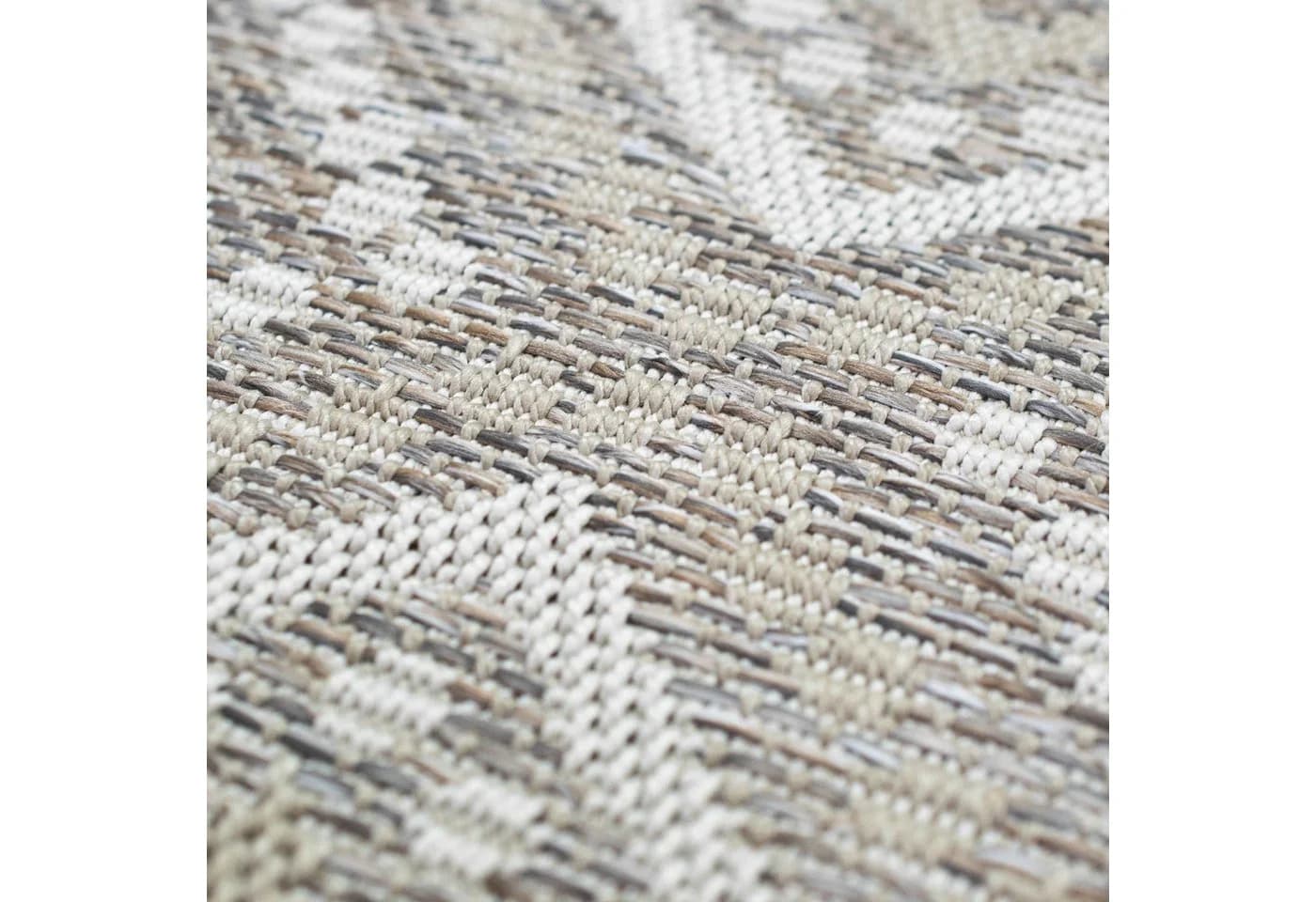 Carpetia Outdoorteppich Sisal Optik Rautenmuster Beige/Braun