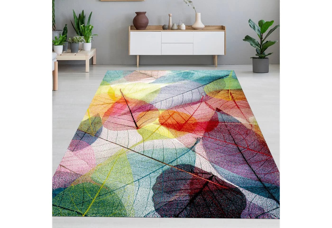 Carpetia Teppich Bunt Geometrisches Muster Kurzflor