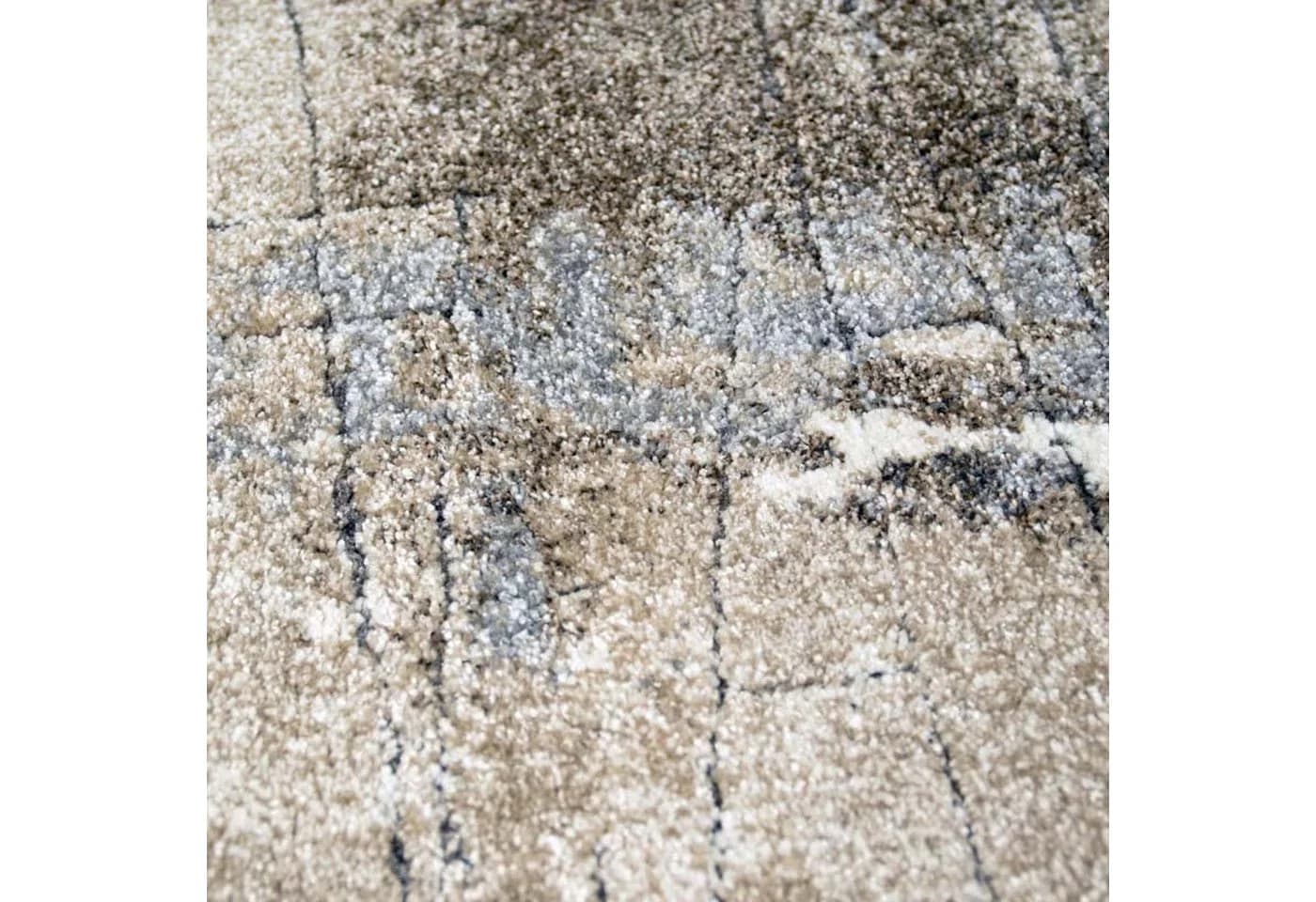 Carpetia Design Teppich Beige Grau Vintage Optik Rund