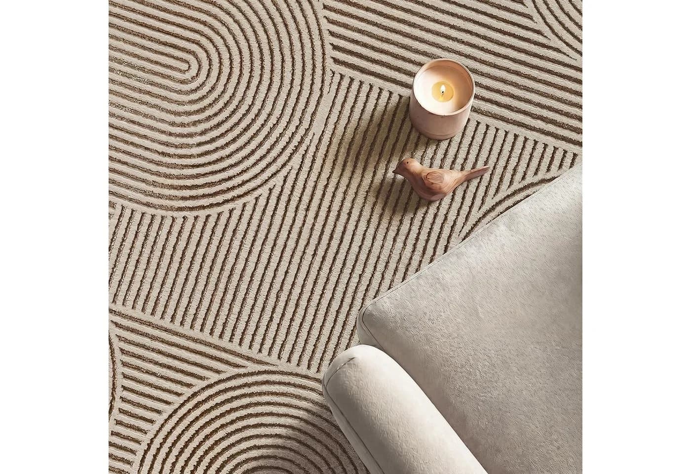 Carpetia Teppich Modernes Design Braun Polyester