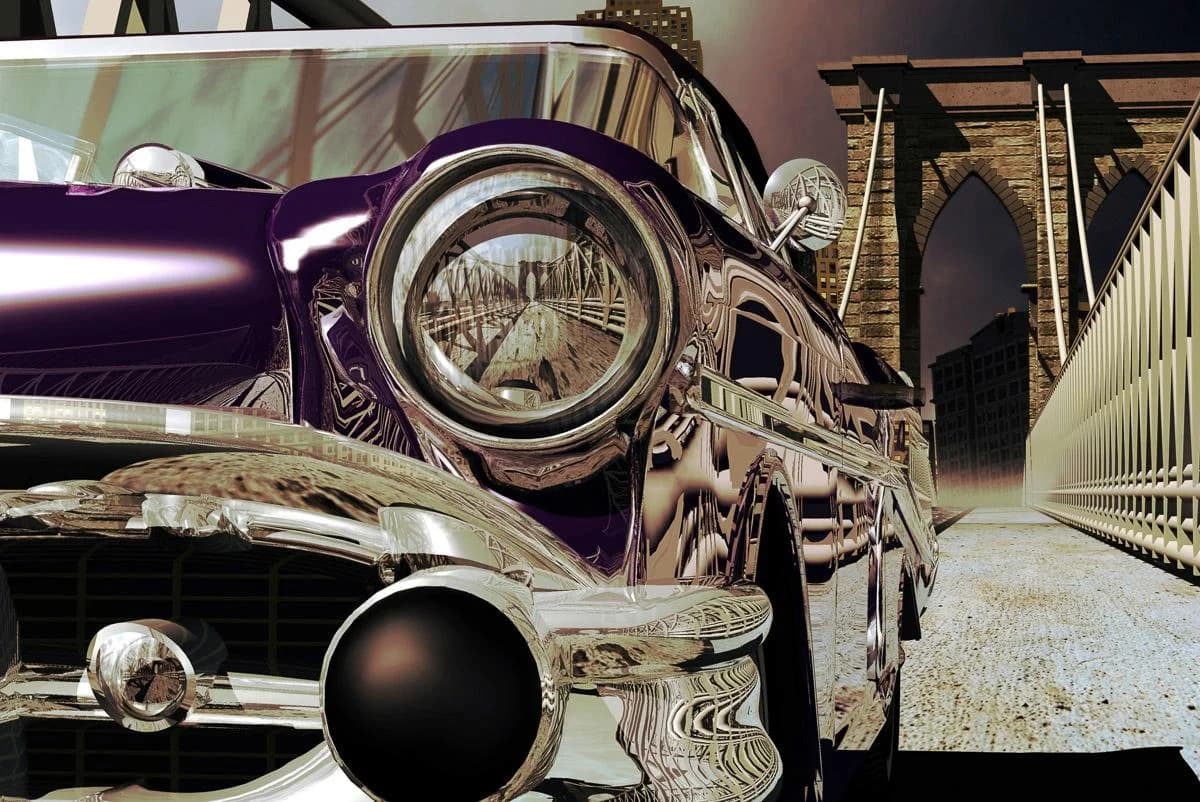 PAPERMOON Fototapete Oldtimer Bunt Vlies