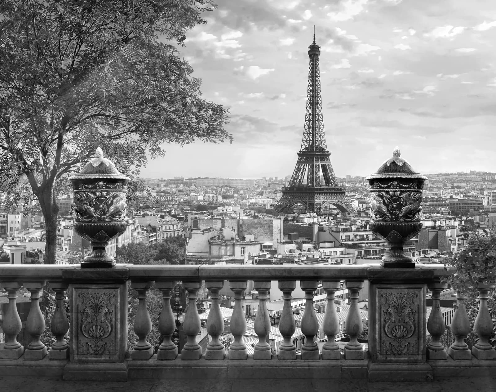Fototapete PAPERMOON Paris Schwarz & Weiß Vlies 500x280cm