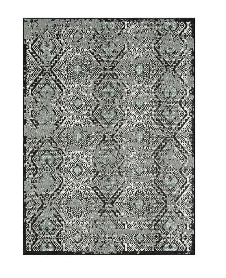 Vimoda Outdoorteppich Rauten Design Schwarz