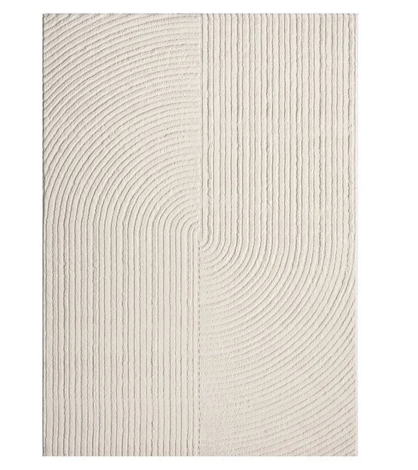 Vimoda Teppich Boho Design 3D Optik Creme Grau Taupe