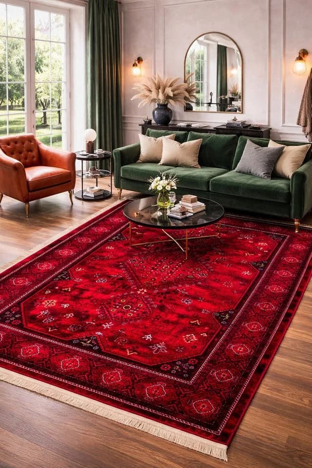 Vimoda Orientteppich ROYAL Dunkelrot Orientalisch Vintage