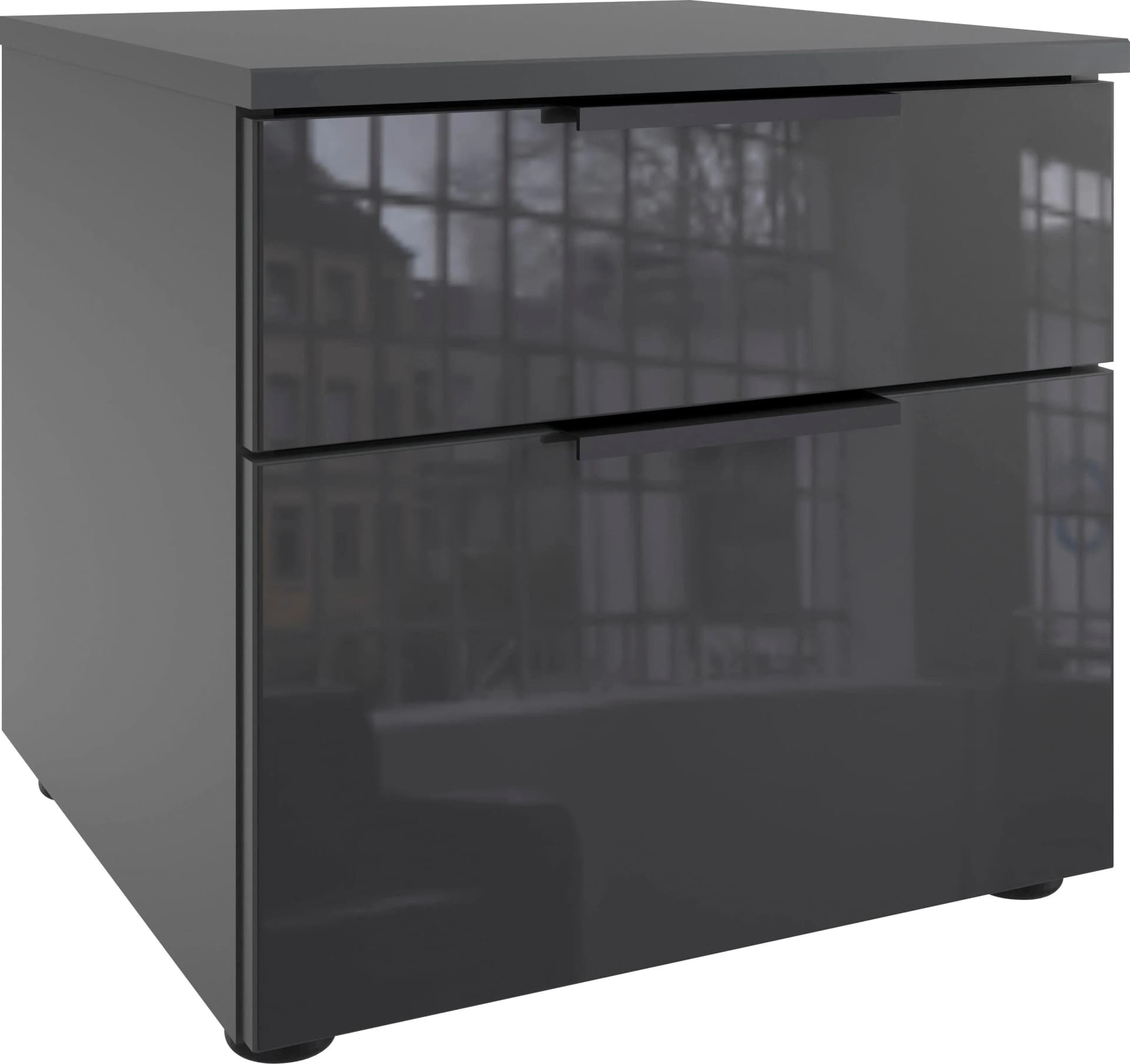 WIMEX Nachtkommode Level36 Graphit/Glas Grau mit Soft-close