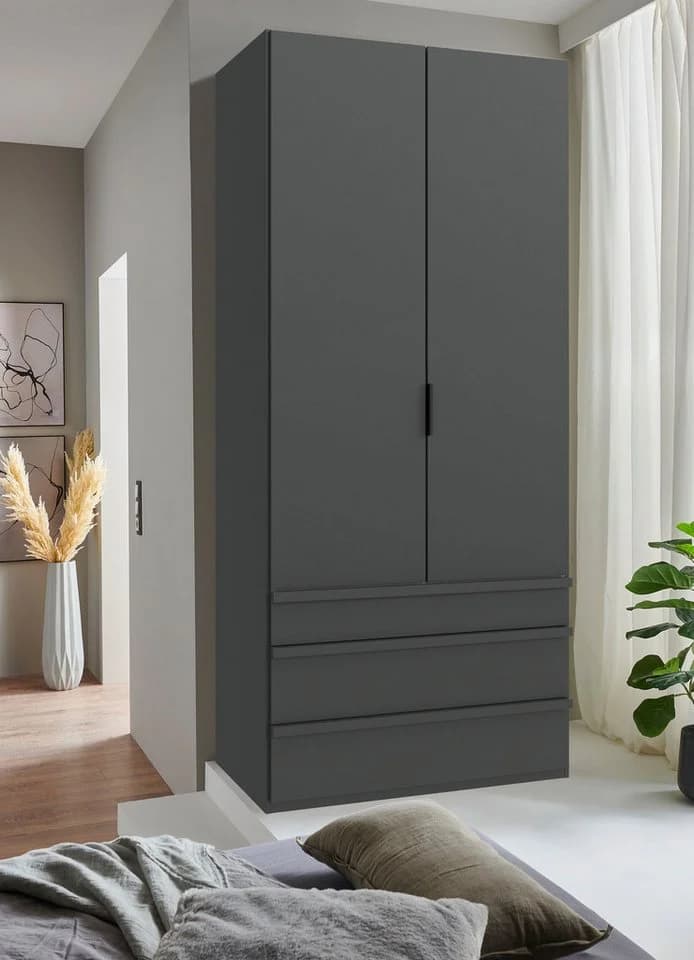 WIMEX Falttürenschrank Oxford Grau 236cm 3 Schubladen