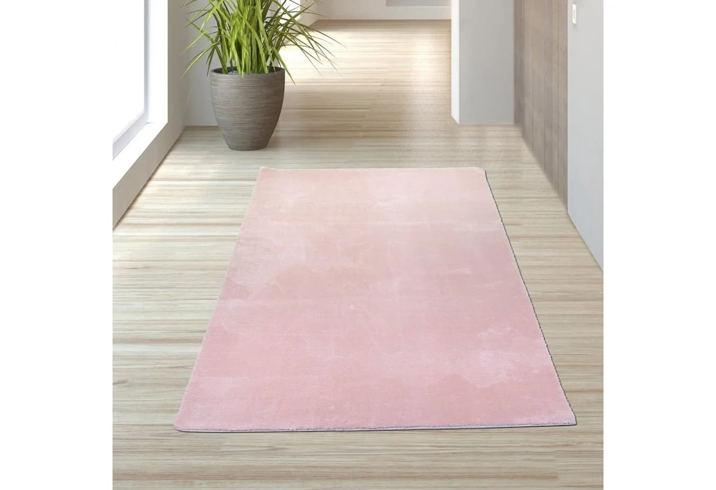 TeppichHome24 Shaggy Flokati Teppich Rosa Hochflor