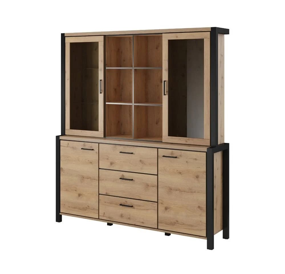Lomadox Buffet ACCRA-83 Taurus Eiche Schwarz LED