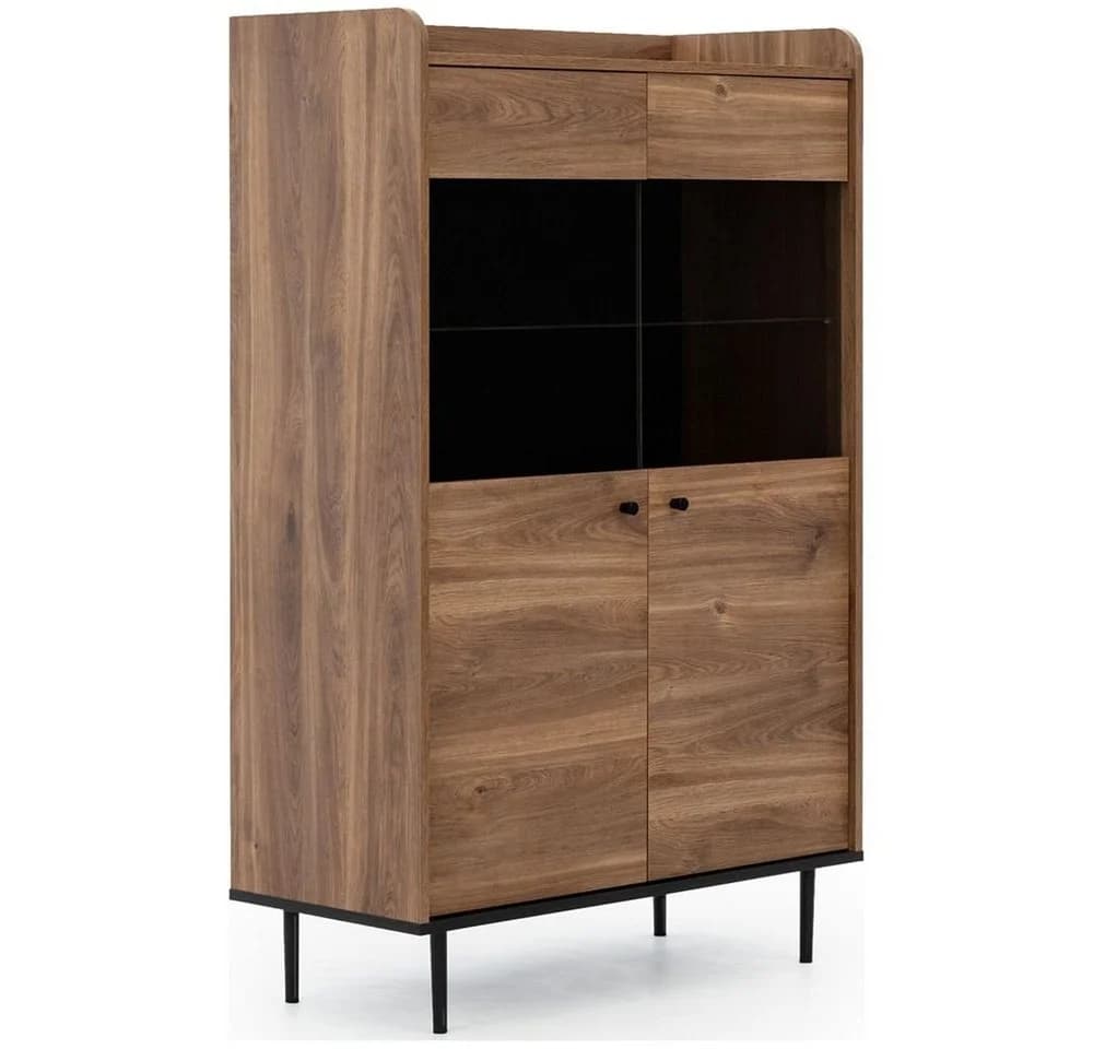 Lomadox Wohnzimmer-Set VAREDO-132 Vintage Design 6-tlg. Braun/Schwarz