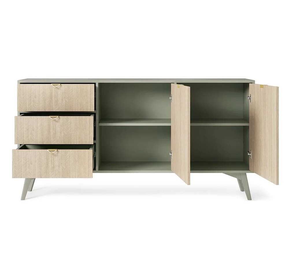 Lomadox Sideboard FAREHAM-160 158 cm Fischgrätenmuster