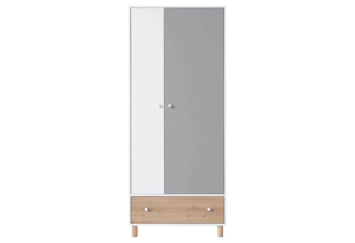 Lomadox Jugendzimmer-Set FAIRFAX-133 5-tlg. Weiß Grau Eiche