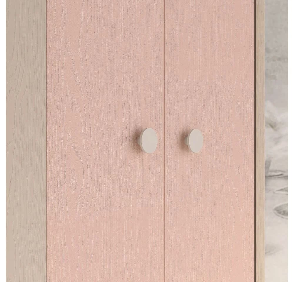 Lomadox Eckschrank MODICA-131 Sandbeige Rosa 2-türig