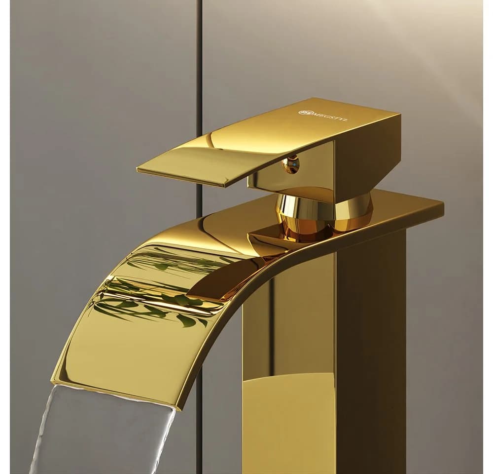 Lomadox Waschtischarmatur FAUCET-140 Goldfarben Edelstahl
