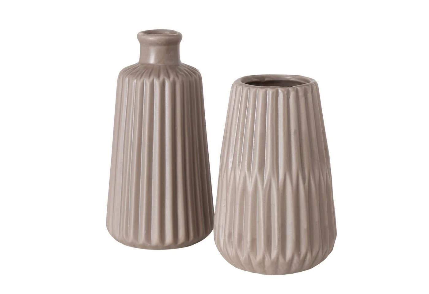 BOLTZE GRUPPE GmbH Dekovase Vase Porzellan Esko Braun 2er Set