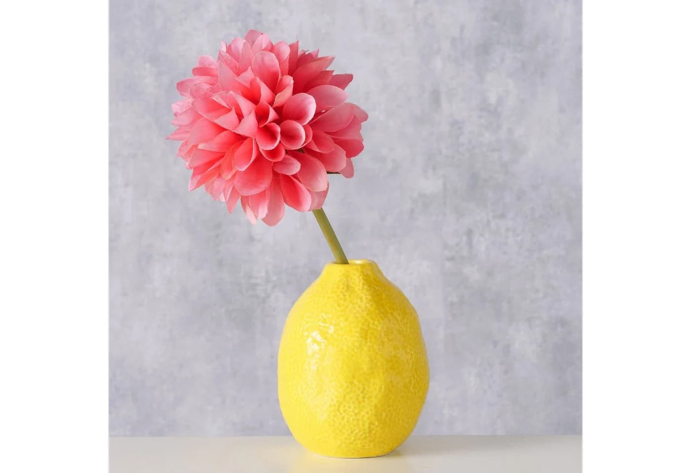BOLTZE Dekovase Vase Zitronella Gelb Keramik 12cm